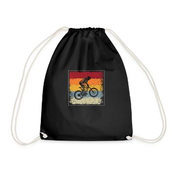 Mountain Bike Retro - Drawstring Bag - black - Front