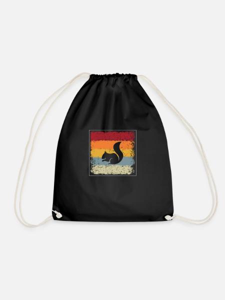 Eichhörnchen Retro - Turnbeutel - Schwarz
