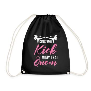 International Women's Day Muay Thai Girl Power - Drawstring Bag - black - Front