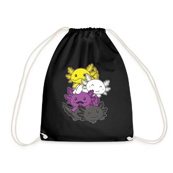 Nonbinary Flag Pride LGBTQ Mignon Axolotl Pile - Sac de sport léger - noir - Devant