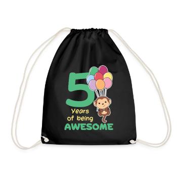 Singe pour les enfants de 5 ans - Sac de sport léger - noir - Devant