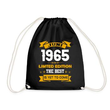 Juni 1965 Geburtstagsgeschenk - Turnbeutel - Schwarz - Vorne