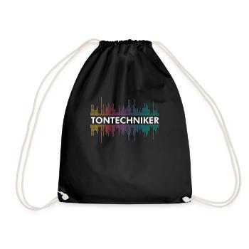 Tontechniker Toningenieur Tonmeister Audio Mixer - Turnbeutel - Schwarz - Vorne