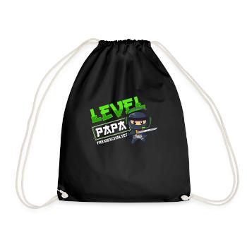 Level Papa freigeschaltet Ninja Gamer Vater - Turnbeutel - Schwarz - Vorne