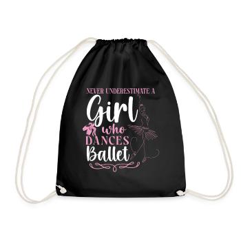 Ballet Dancer Dance Girl Ballerina - Turnbeutel - Schwarz - Vorne