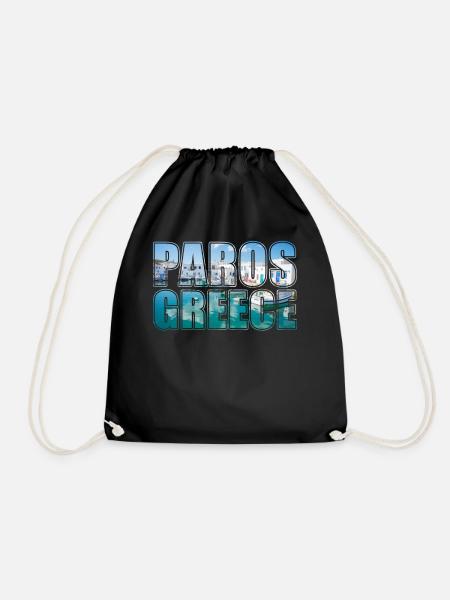 Paros Griechenland Souvenir - Turnbeutel - Schwarz