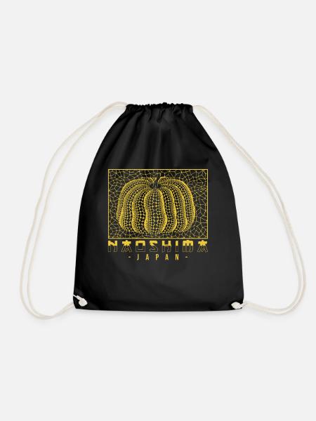 Naoshima Japan Souvenir - Drawstring Bag - black