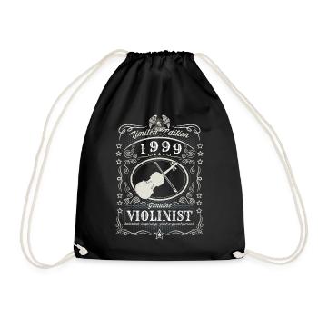 Vintage 1999 Violinist Geburtstag Geschenk Hobby - Turnbeutel - Schwarz - Vorne