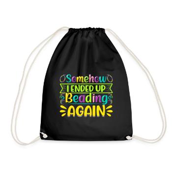 Somehow I ended up beading again - Drawstring Bag - black - Front