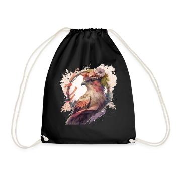 Oiseaux De Proie Cerf-volant Fleur Couronne Floral - Sac de sport léger - noir - Devant