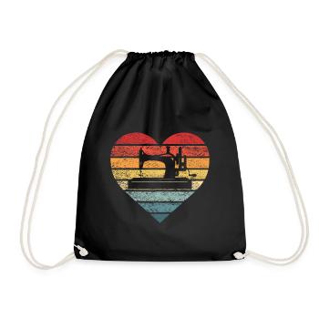 Couturière Couturière Cadeaux Rétro Sunset Sew - Sac de sport léger - noir - Devant