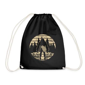 Bigfoot Morel Mushroom Foraging Mycology Shroom - Drawstring Bag - black - Front