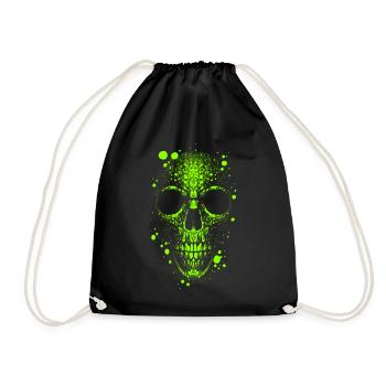 Totenkopf Alien Trendy - Turnbeutel - Schwarz - Vorne