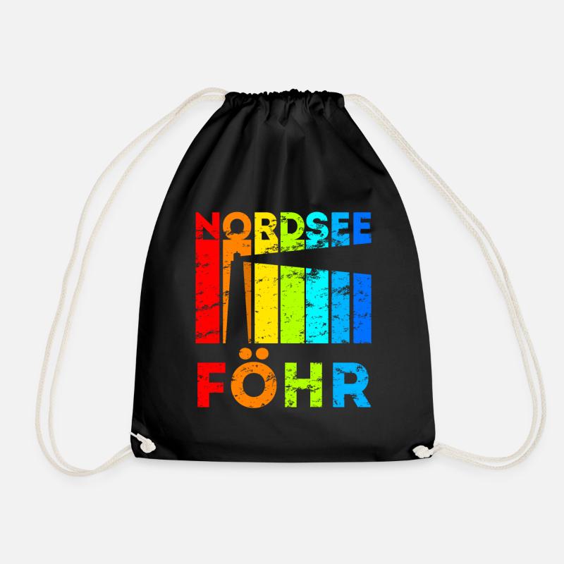 Föhr Nordsee Nordfriesische Insel Geschenk - Turnbeutel - Schwarz