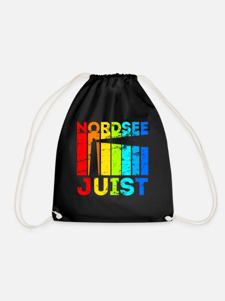 Juist Nordsee Ostfriesische Insel Geschenk - Turnbeutel - Schwarz
