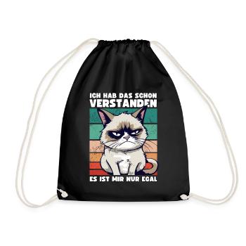 Lustige Grump Cat - Ich Hab Das Schon Verstanden - Turnbeutel - Schwarz - Vorne