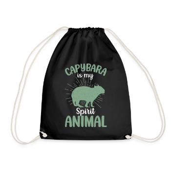 Capybara is my Spirit Animal - Capybaras - Drawstring Bag - black - Front