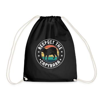 Retro Respect the Capybara - Capybara Fans - Turnbeutel - Schwarz - Vorne