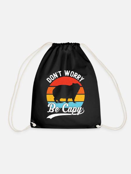 Retro Don't Worry Be Capy - Capybaras Capybara - Sportstaske - sort