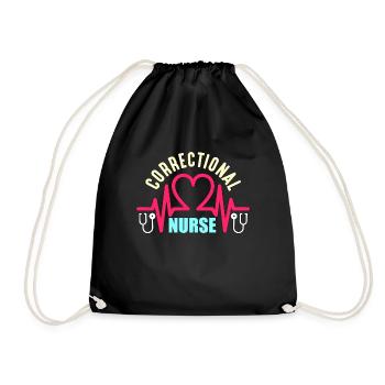 Correctional Nurse Corrections Prison Nursing - Drawstring Bag - black - Front