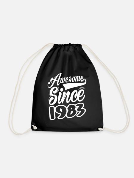 Awesome Since 1983 - Drawstring Bag - black