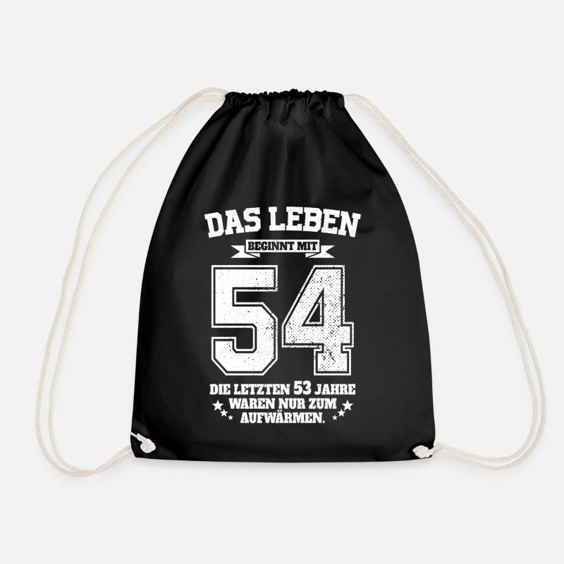 54. Geburtstag Geschenk Das Leben Beginnt Mit 54 - Turnbeutel - Schwarz