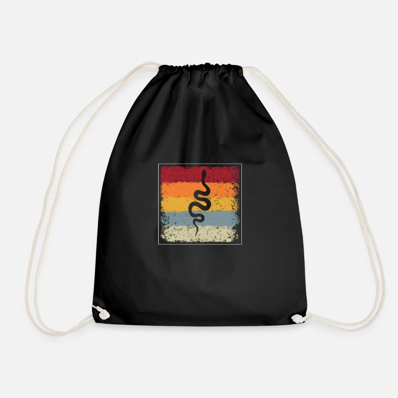 Snake Retro - Drawstring Bag - black