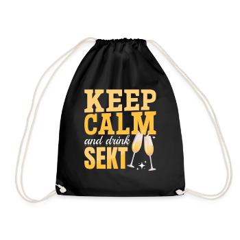 RESTEZ CALME et buvez Sekt - Mädelsabend Pegel - Sac de sport léger - noir - Devant