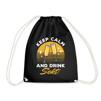 RESTEZ CALME et buvez Sekt - Mädelsabend Pegel - Sac de sport léger - noir - Devant