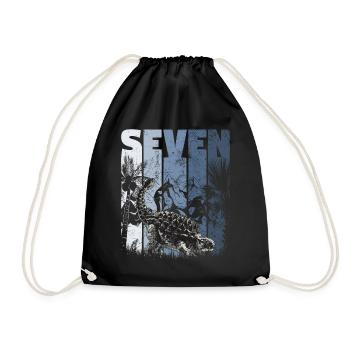 Ankylosaurus 7 ans Dino 7ème anniversaire - Sac de sport léger - noir - Devant
