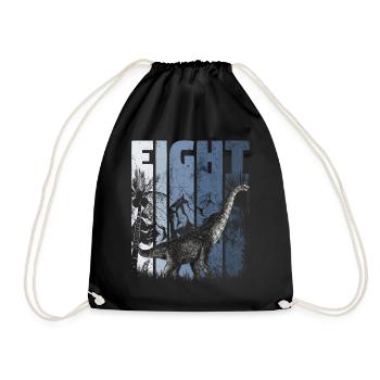 Brachiosaurus 8 ans Dino 8ème anniversaire - Sac de sport léger - noir - Devant