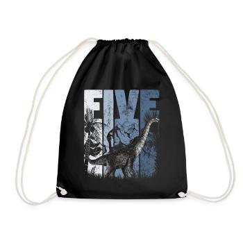 Brachiosaurus 5 ans Dino 5ème anniversaire - Sac de sport léger - noir - Devant