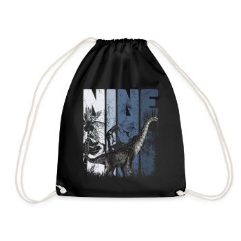 Brachiosaurus 9 ans Dino 9ème anniversaire - Sac de sport léger - noir - Devant