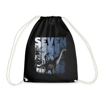 Brachiosaurus 7 ans Dino 7ème anniversaire - Sac de sport léger - noir - Devant