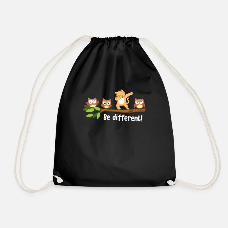 Be Different Dabbing Katze - Turnbeutel - Schwarz