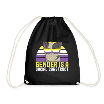 Non Binary Pride Genderqueer - Drawstring Bag - black - Front