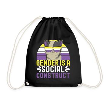 Non Binary Pride Genderqueer - Drawstring Bag - black - Front