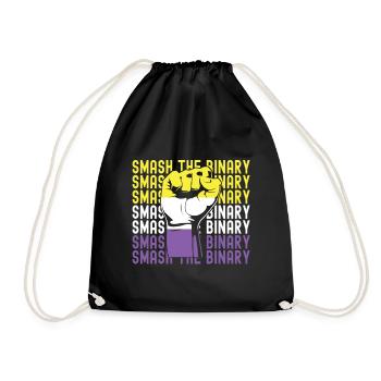 Non Binary Pride Genderqueer - Drawstring Bag - black - Front