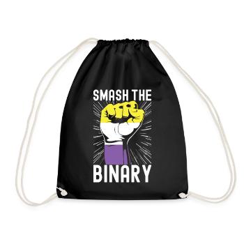 Non Binary Pride Genderqueer - Drawstring Bag - black - Front