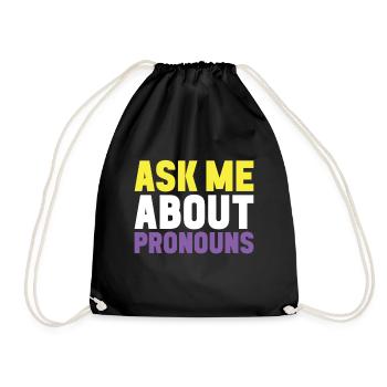 Non Binary Pride Genderqueer - Drawstring Bag - black - Front