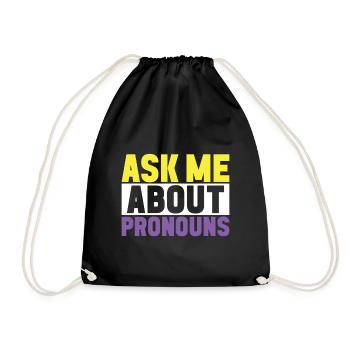 Non Binary Pride Genderqueer - Drawstring Bag - black - Front