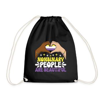 Non Binary Pride Genderqueer - Drawstring Bag - black - Front
