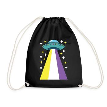 Non Binary Pride Genderqueer - Drawstring Bag - black - Front