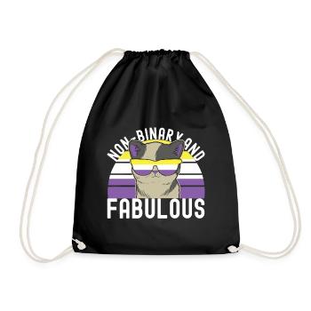 Non Binary Pride Genderqueer - Drawstring Bag - black - Front
