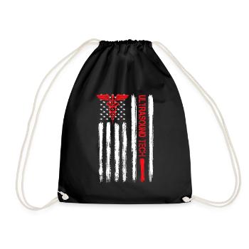 Ultraschall Tech American Flag Cardiac Vascular - Turnbeutel - Schwarz - Vorne