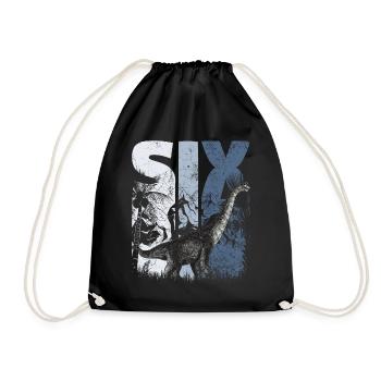 Brachiosaurus 6 ans Dino 6ème anniversaire - Sac de sport léger - noir - Devant
