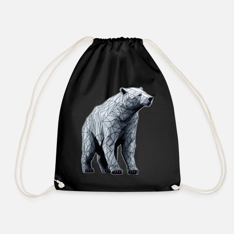 Eisbär Polygon LIne Art - Turnbeutel - Schwarz