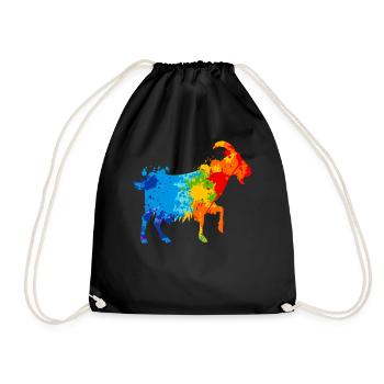 Goat Splash Art Farmer Animal Lover - Sac de sport léger - noir - Devant