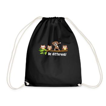Be Different Dabbing Dog - Drawstring Bag - black - Front