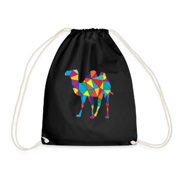 Camel Polygon Desert Art - Drawstring Bag - black - Front